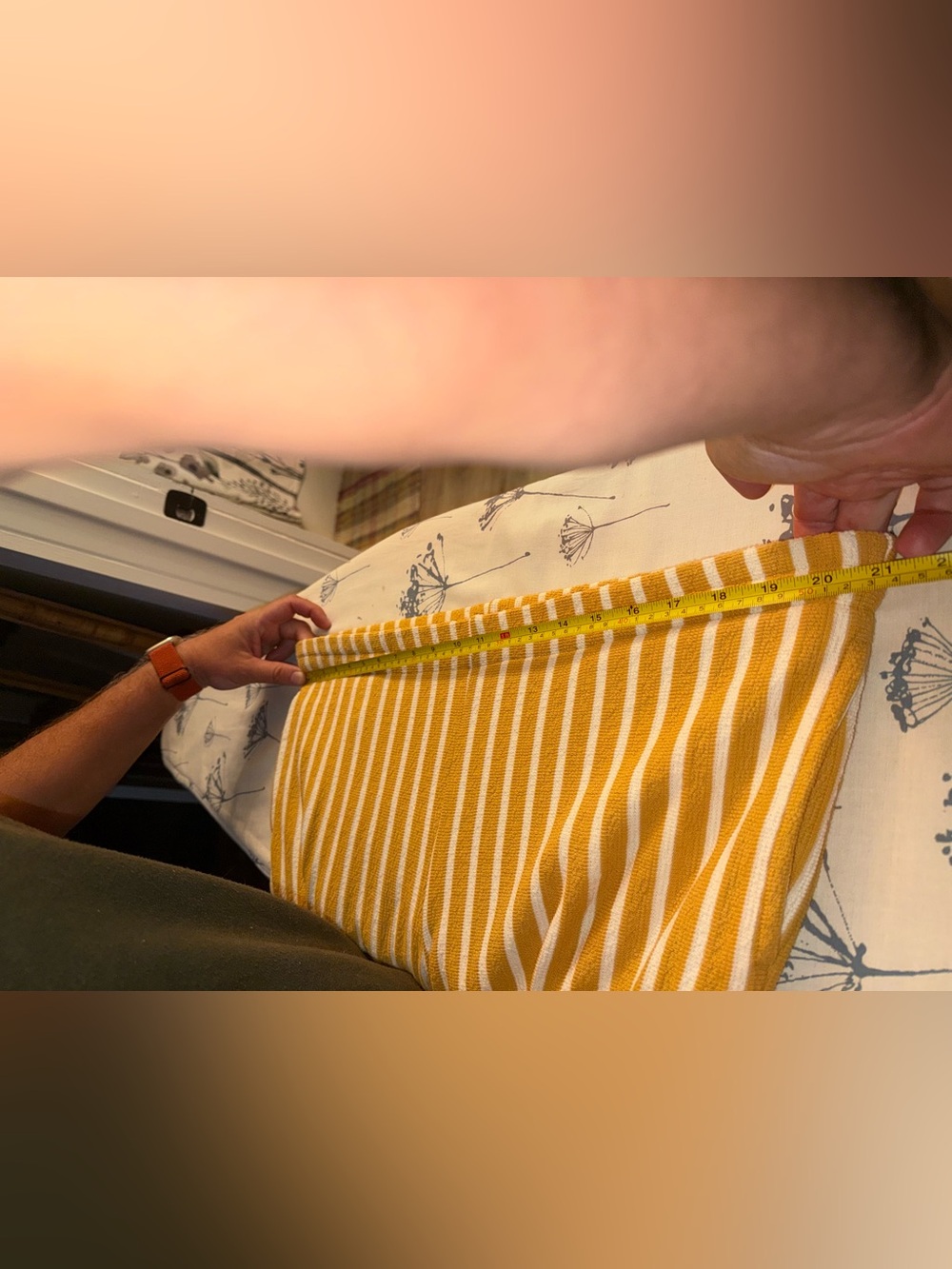 Roxy Mustard and White Striped Wide-Leg Crop Pants - Picture 9 of 9